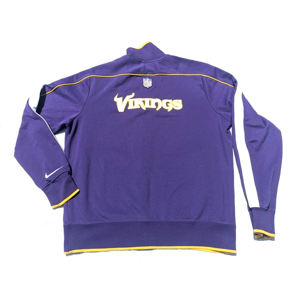 Minnesota Vikings Men's L Purple Full‎ Zip Jacket NFL Team Logo Track Style